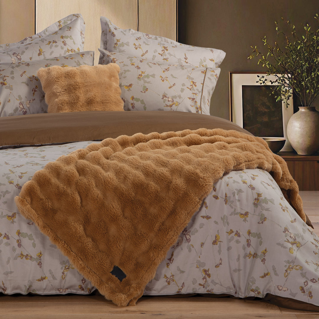 Κουβέρτα Καναπέ Fleece Κάμελ Reality Nef-Nef Homeware