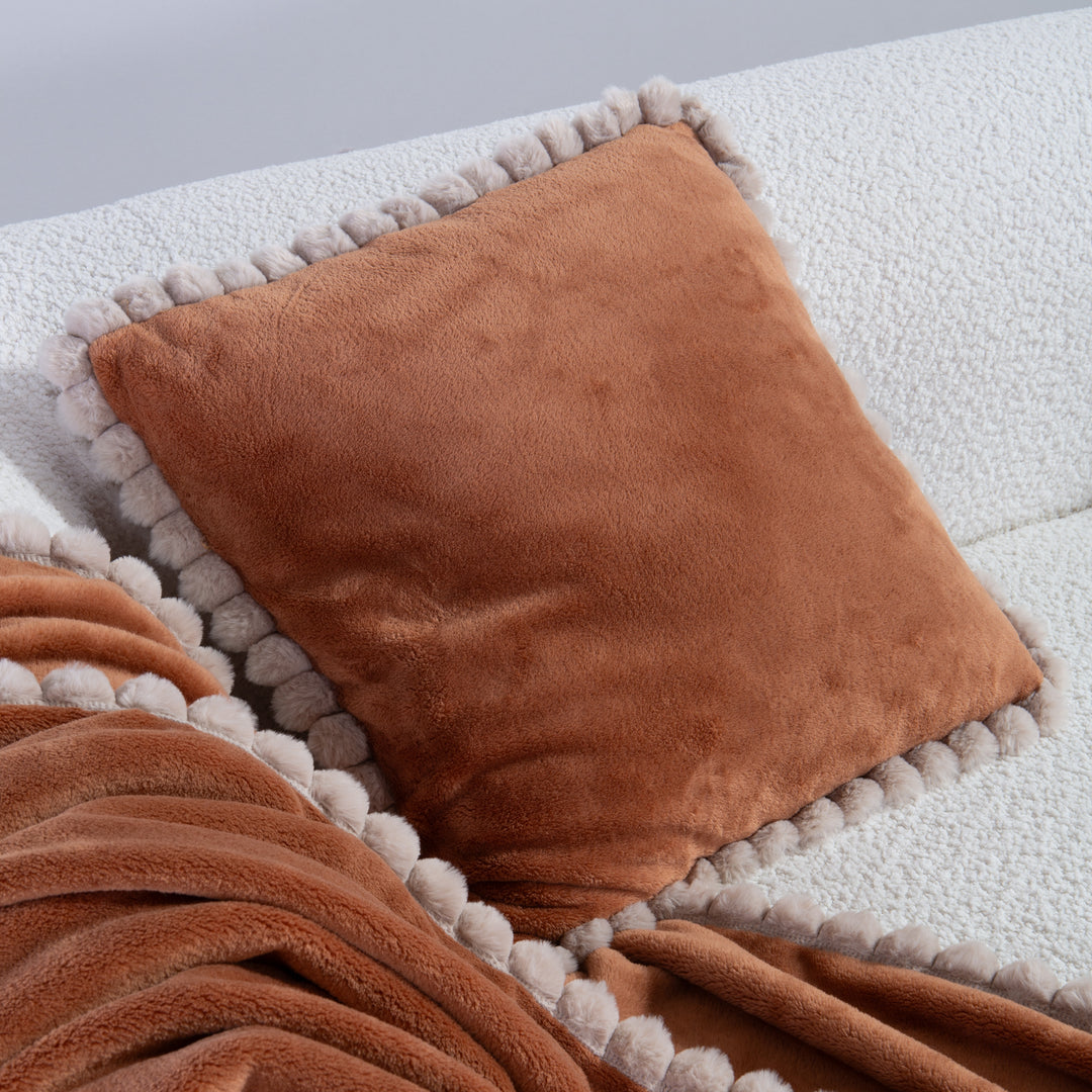 Μαξιλάρι Διακοσμητικό Κάμελ με Pom-Pom Pompozia Nef-Nef Homeware