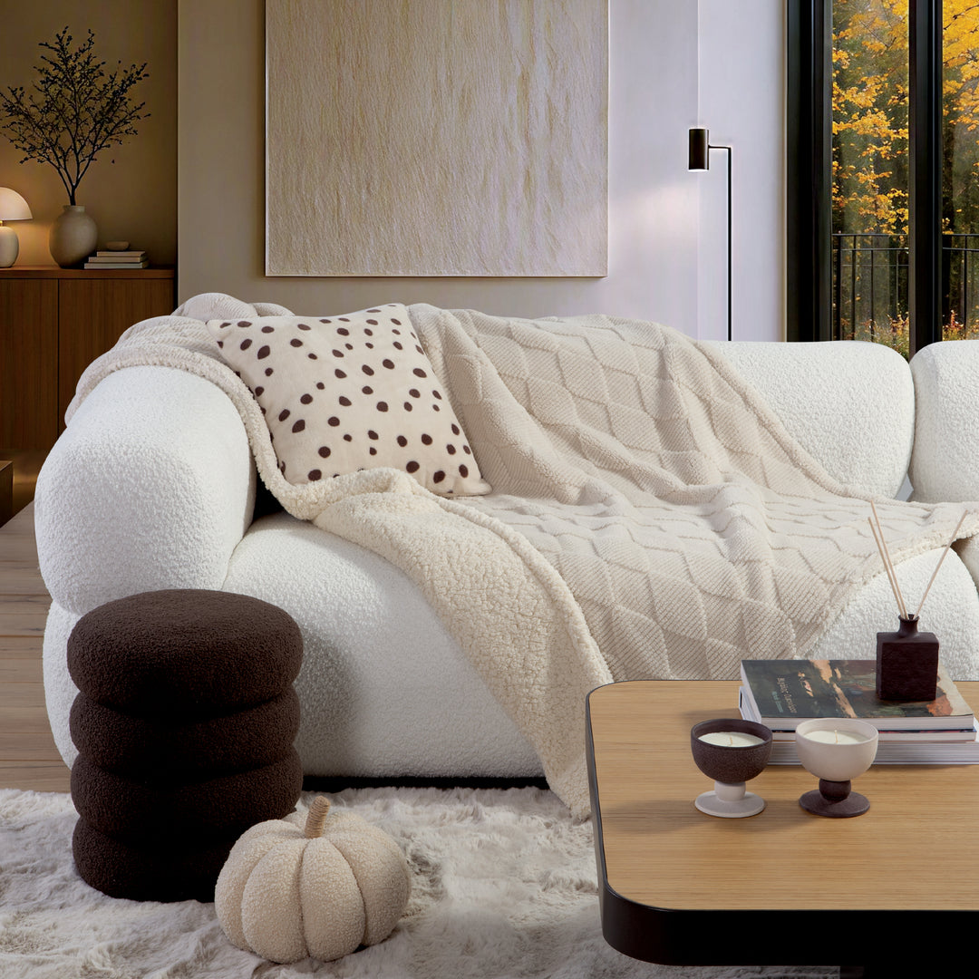 Κουβέρτα Καναπέ Εκρού Mizenie Nef-Nef Homeware