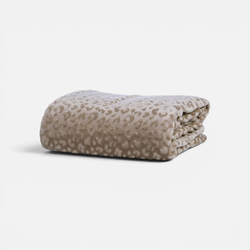 Σετ Παπλωματοθήκη Μονή Fleece Γκρι-Μπεζ Λεοπάρ Wilden Nef-Nef Homeware