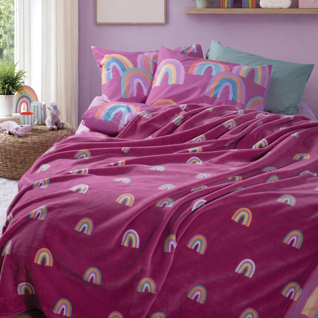 Κουβέρτα Μονή Ροζ Rainbow Mood Nef-Nef Homeware