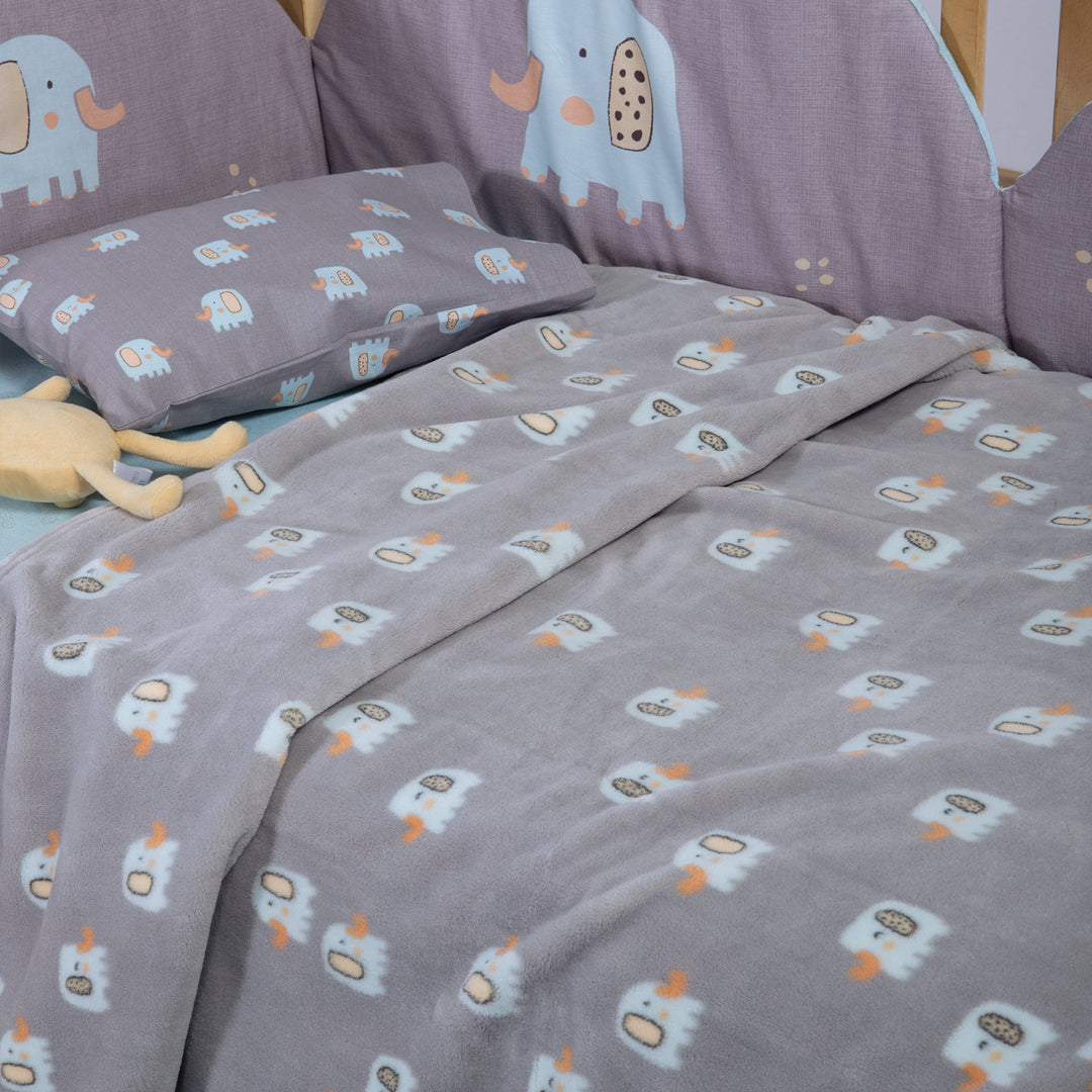 Κουβέρτα Αγκαλιάς Fleece Γκρι Elephants Nef-Nef Homeware