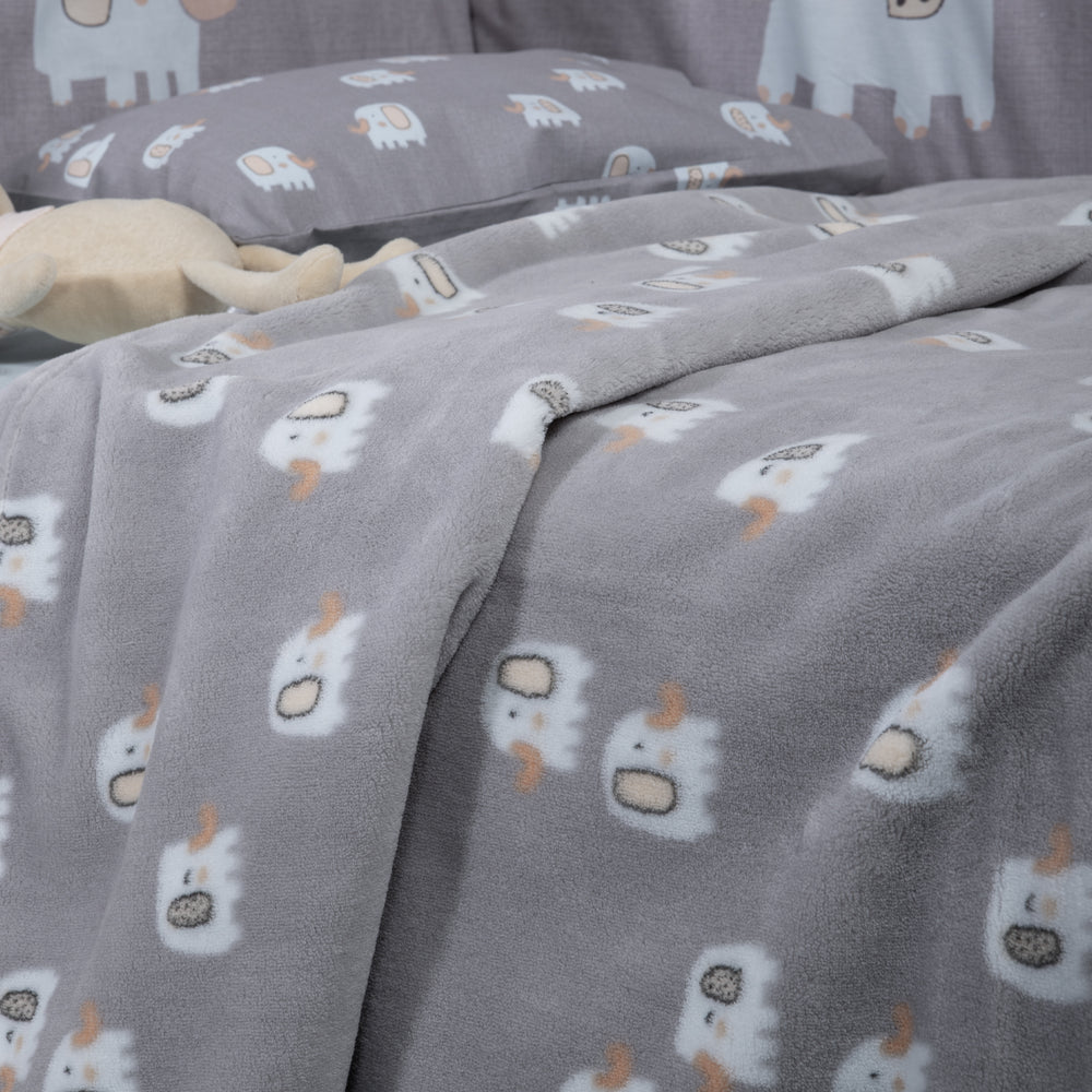 Κουβέρτα Κούνιας Fleece Γκρι Elephants Nef-Nef Homeware
