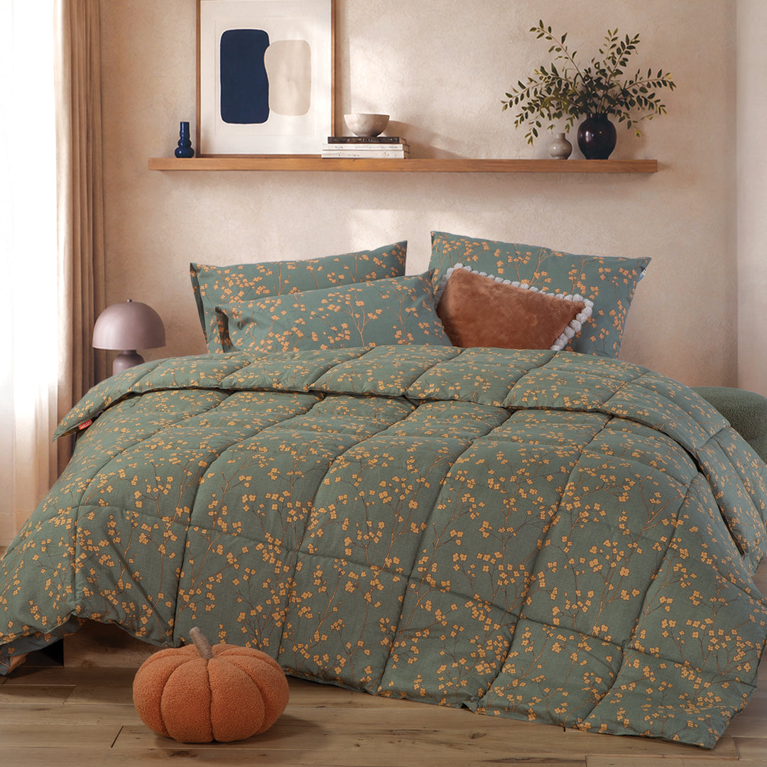 Πάπλωμα Υπέρδιπλο Πράσινο Floriva Nef-Nef Homeware