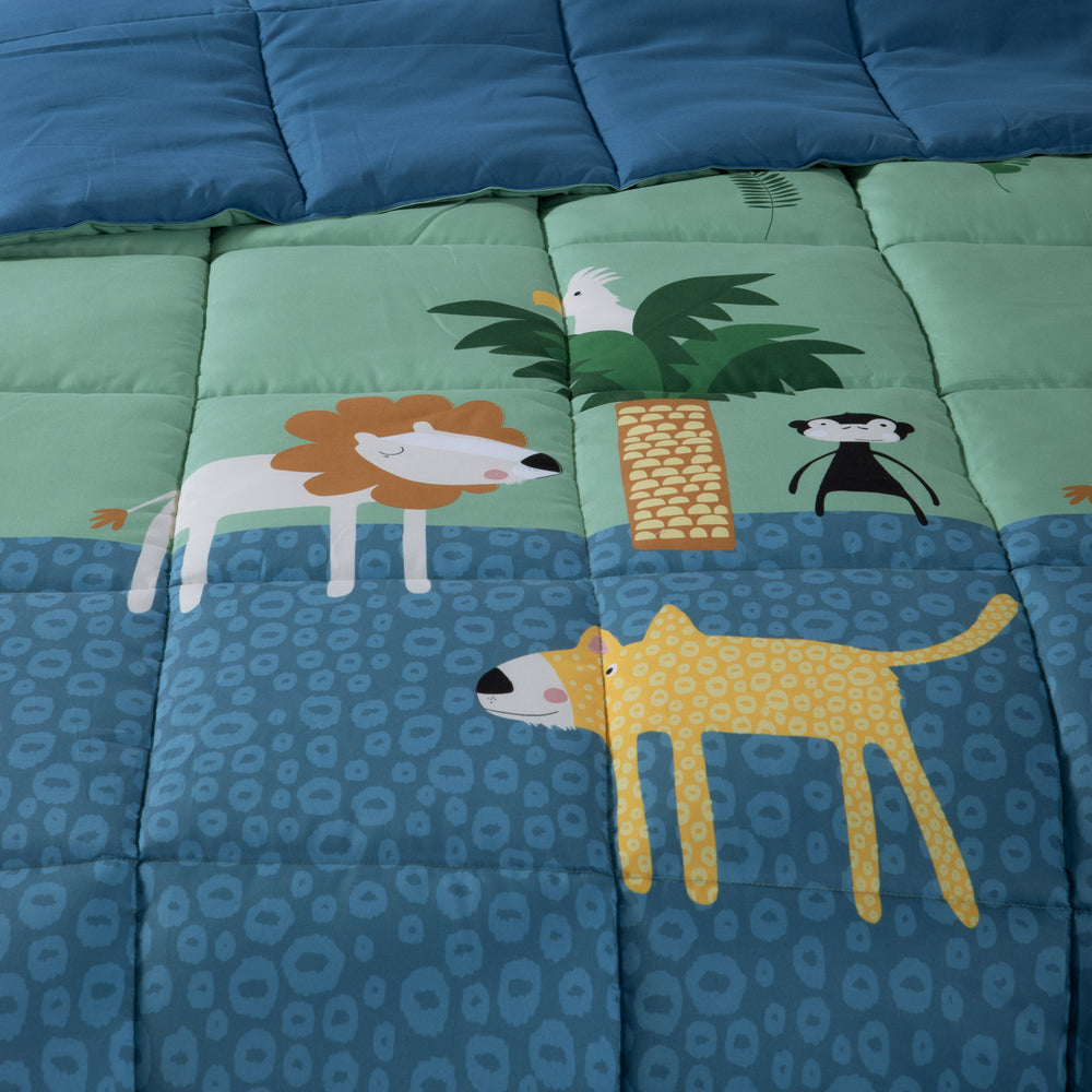 Πάπλωμα Μονό Πράσινο-Μπλε Jungle Mania Nef-Nef Homeware