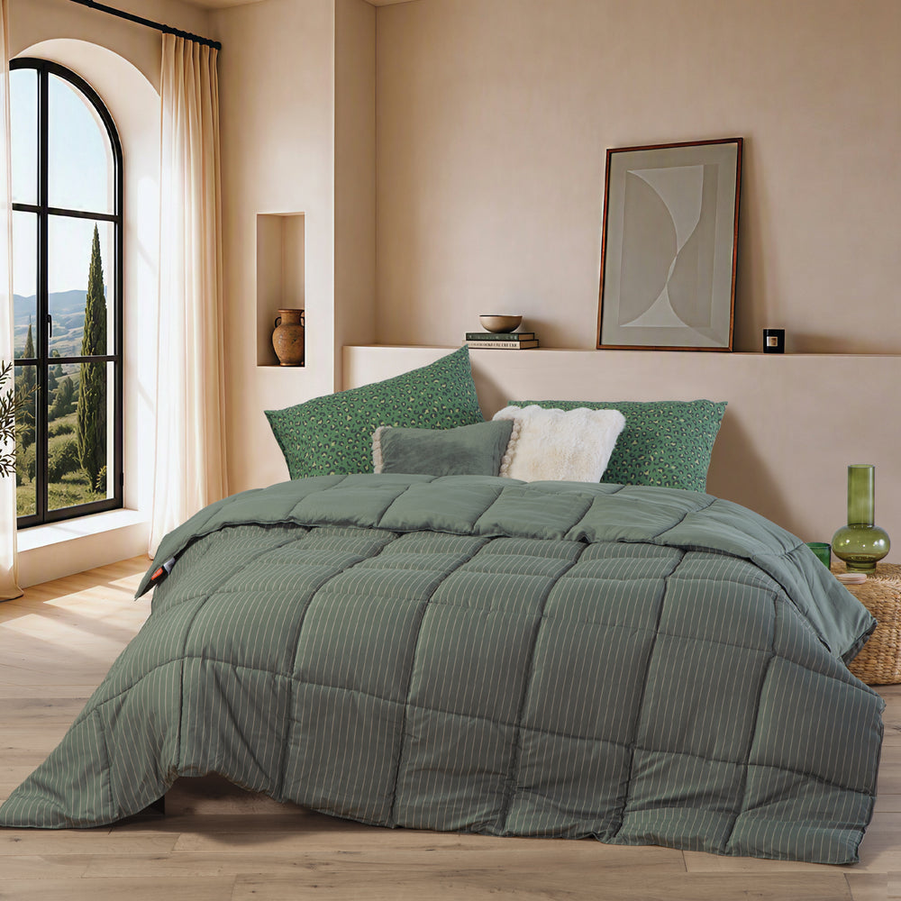 Πάπλωμα Υπέρδιπλο Πράσινο Ριγέ Chroma Nef-Nef Homeware