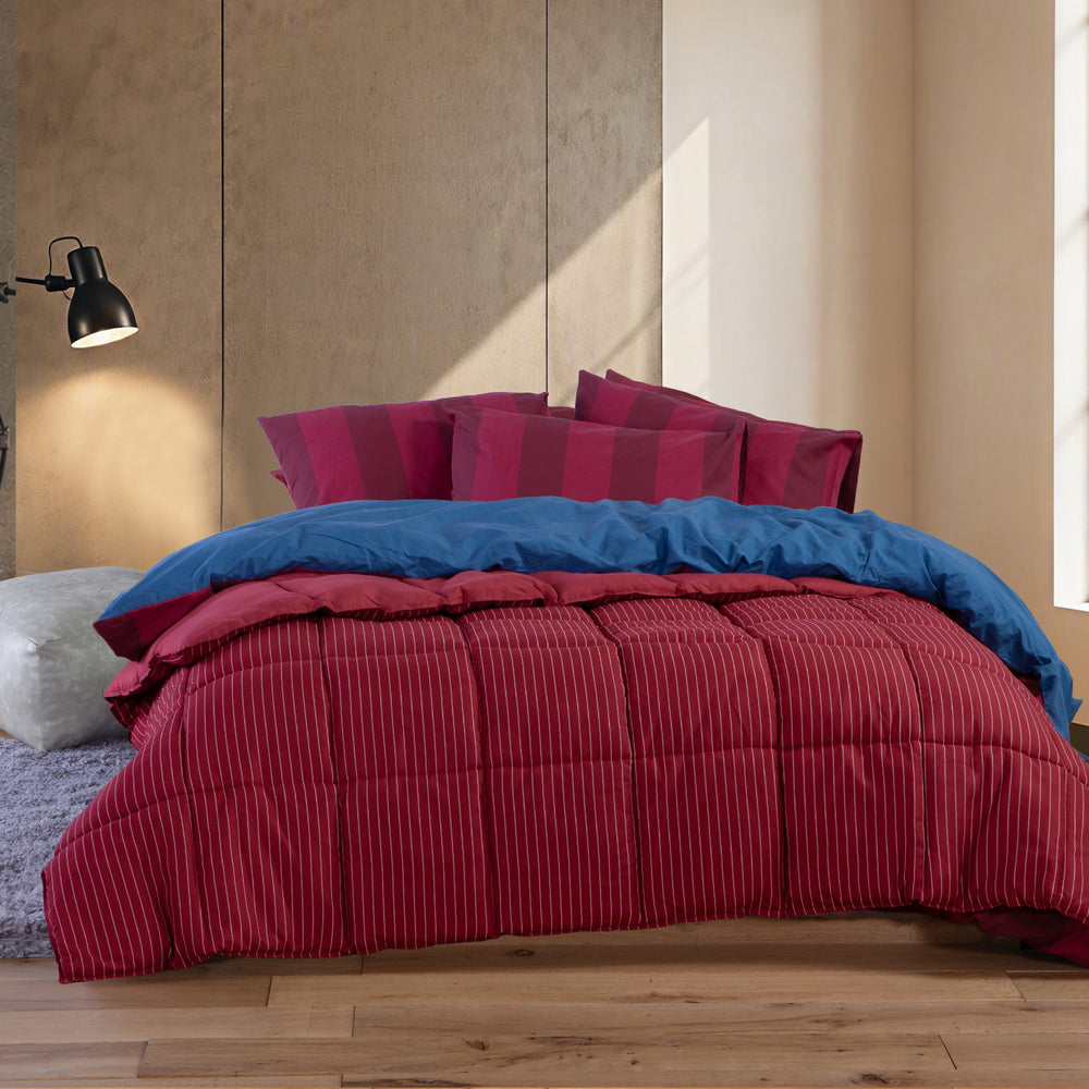 Πάπλωμα Υπέρδιπλο Μπορντό Ριγέ Chroma Nef-Nef Homeware