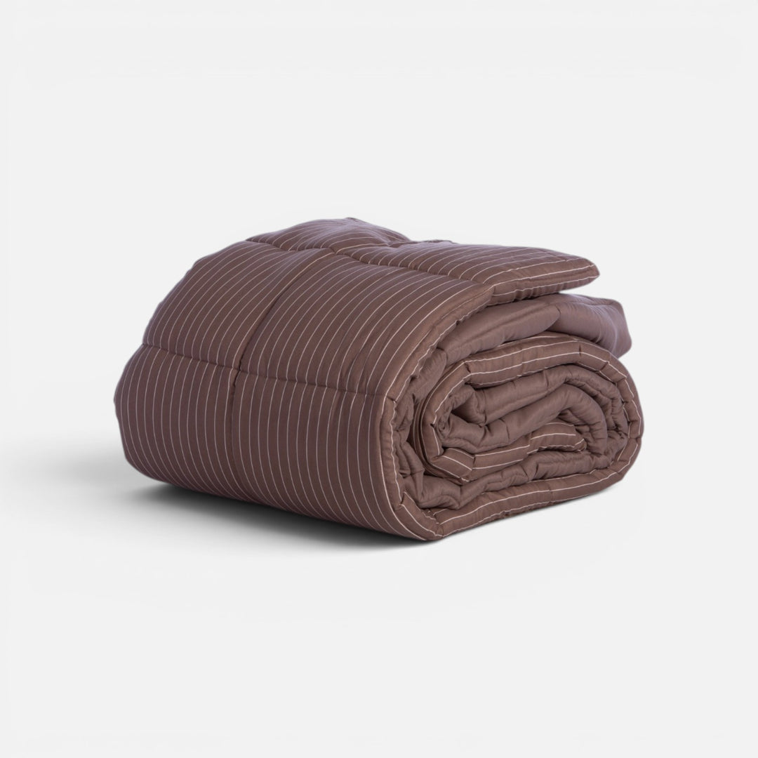 Πάπλωμα Μονό Καφέ Ριγέ Chroma Nef-Nef Homeware