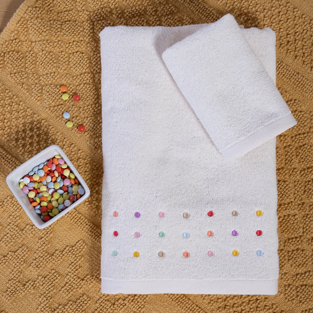 Πετσέτες Βρεφικές Σετ 2Τμχ Εκρού-Ροζ Dots Nef-Nef Homeware