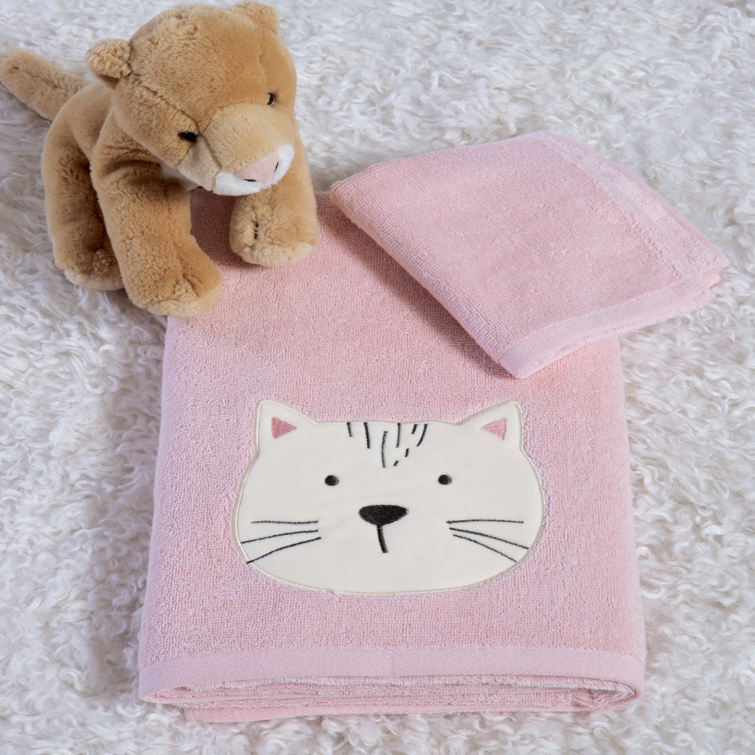 Πετσέτες Βρεφικές Σετ 2Τμχ Ροζ Cats are Perfect Nef-Nef Homeware