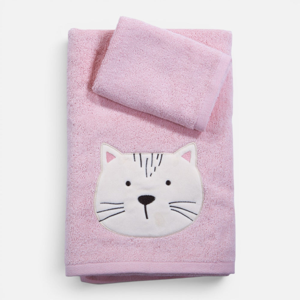Πετσέτες Βρεφικές Σετ 2Τμχ Ροζ Cats are Perfect Nef-Nef Homeware