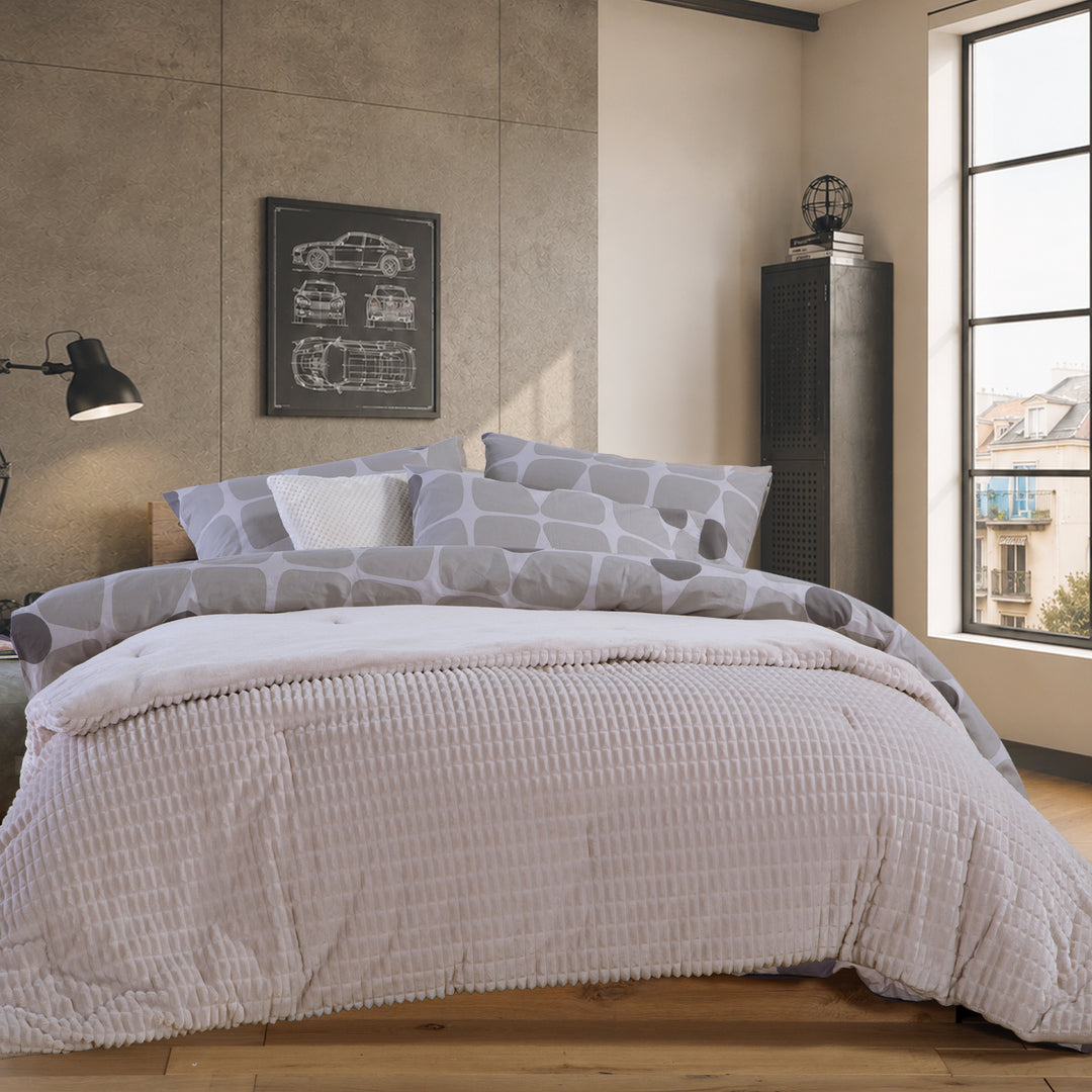 Κουβερτοπάπλωμα Μονό Εκρού Elaisa Nef-Nef Homeware