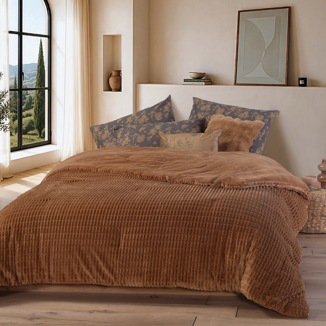 Κουβερτοπάπλωμα Υπέρδιπλο Κάμελ Elaisa Nef-Nef Homeware