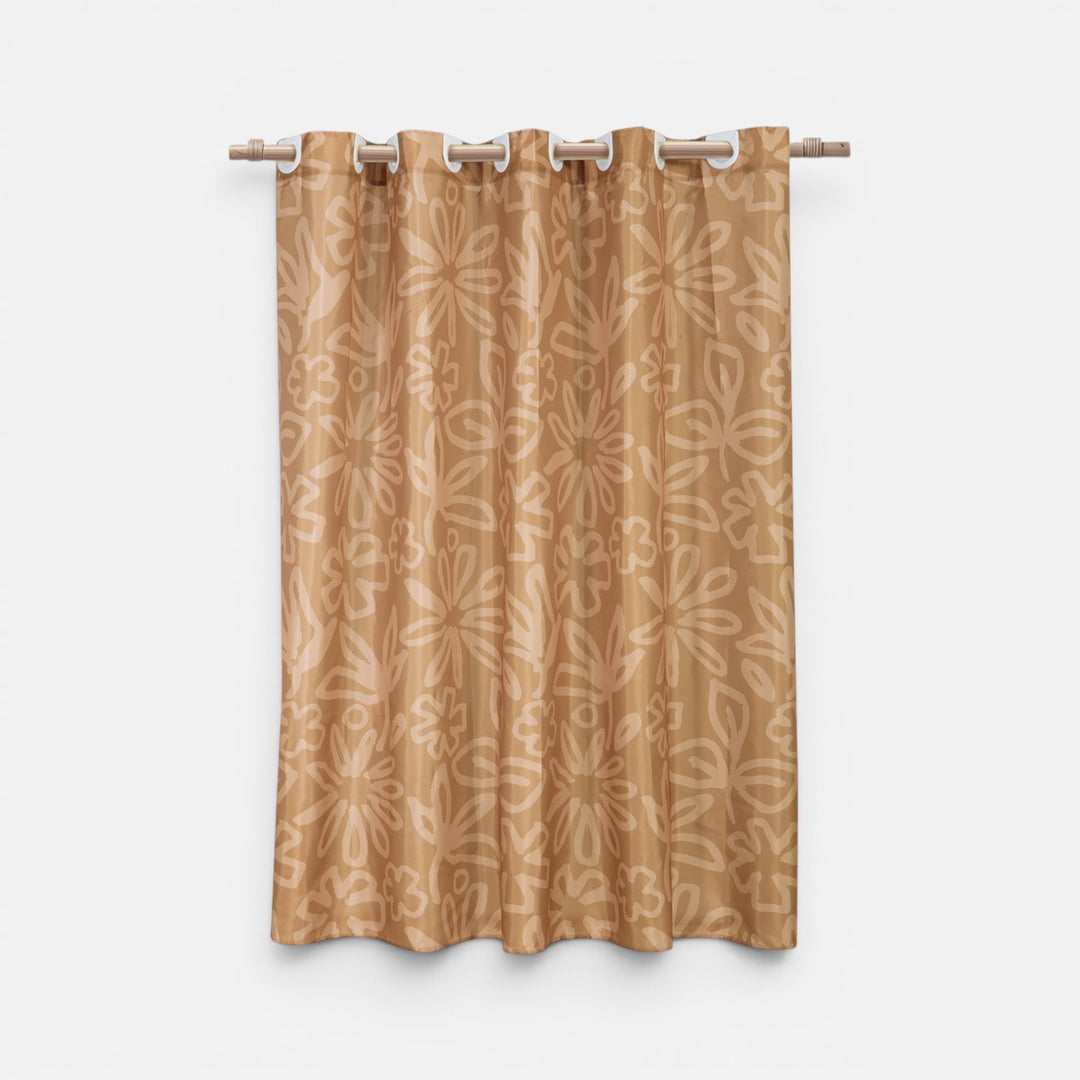 Κουρτίνα Μπάνιου Μουσταρδί Φλοράλ Harmony 180X200cm Nef-Nef Homeware