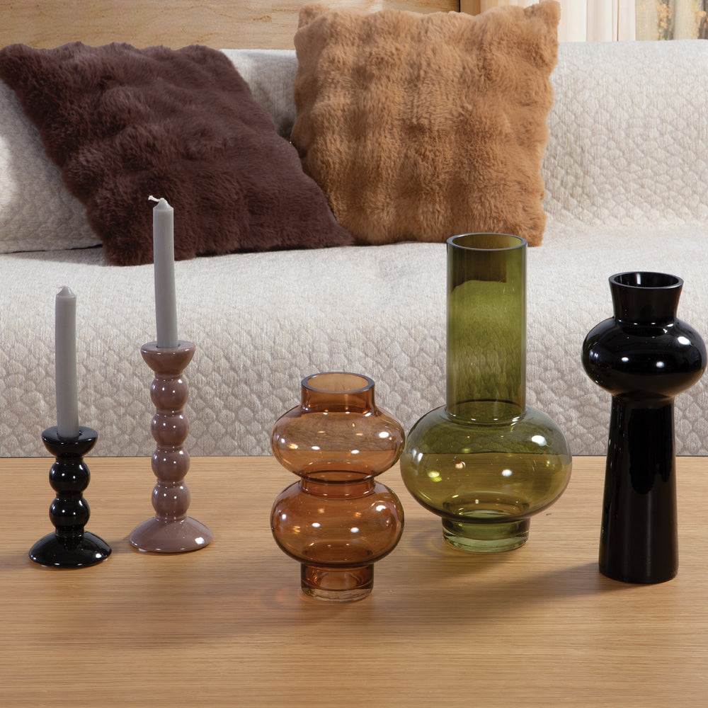Γυάλινο Βάζο Διακοσμητικό Καφέ Omni Nef-Nef Homeware
