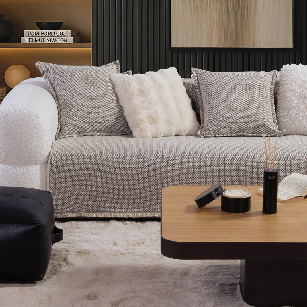 Ριχτάρι Τριθέσιου Καναπέ Εκρού Brooklyn Nef-Nef Homeware