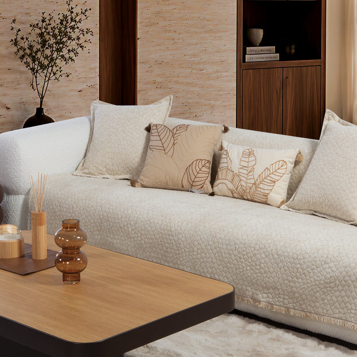 Ριχτάρι Πολυθρόνας Εκρού Κροκό Decore, παρουσίαση προϊόντος σε καθαρό φόντο με έμφαση στο σχέδιο, την απόχρωση και τις βασικές λεπτομέρειες της Nef-Nef Homeware.