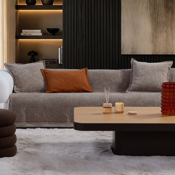 Ριχτάρι Τριθέσιου Καναπέ Μπεζ Κροκό Decore, παρουσίαση προϊόντος σε καθαρό φόντο με έμφαση στο σχέδιο, την απόχρωση και τις βασικές λεπτομέρειες της Nef-Nef Homeware.