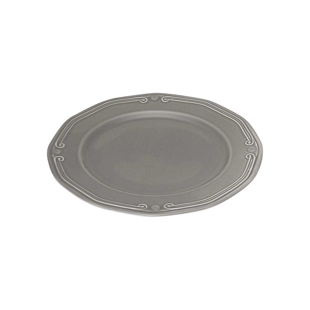 Πιάτο Ρηχό Athenee Πορσελάνινο Ανάγλυφο 27cm Grey Estia