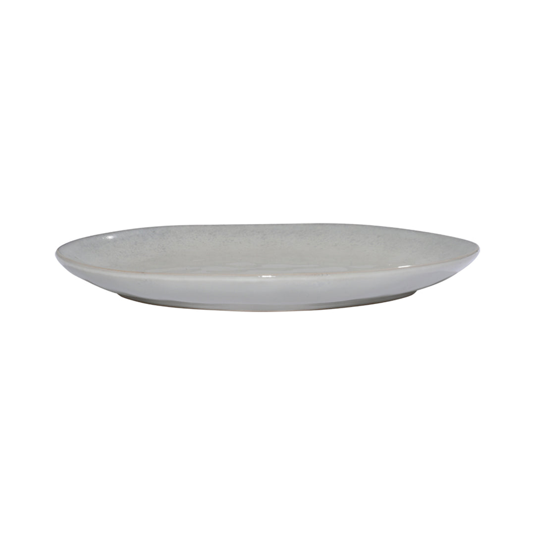 Πιάτο stoneware Vignette Seal με χαμηλό προφίλ και στρογγυλό σχήμα σε ουδέτερο τόνο.