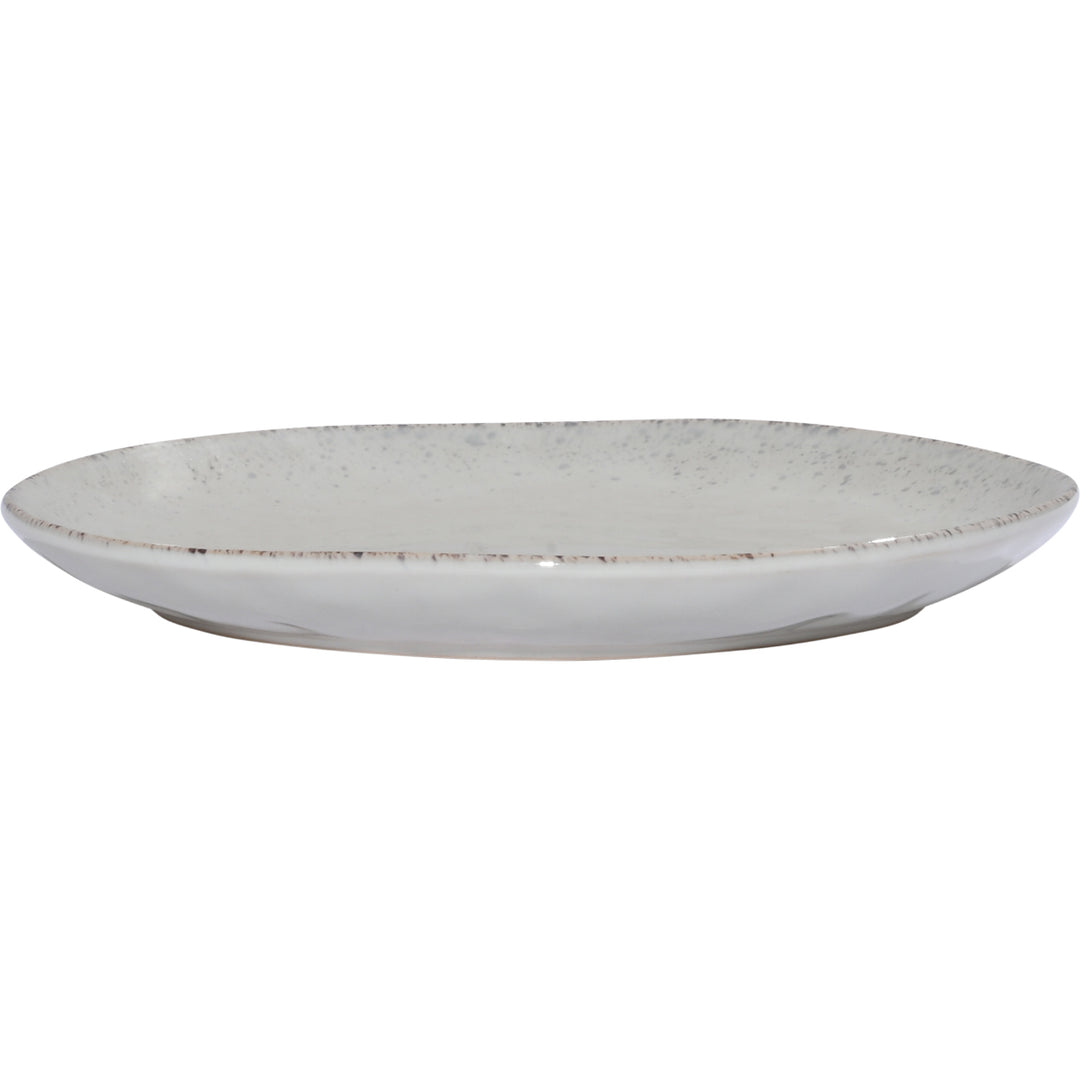 Πιάτο stoneware Vignette Seal με χαμηλό προφίλ και στρογγυλό σχήμα σε ουδέτερο τόνο.