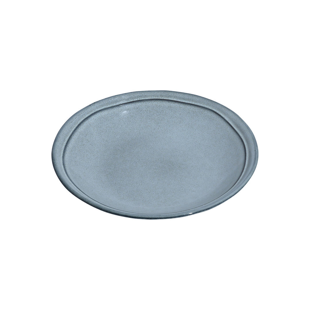 Βαθύ πιάτο stoneware Estia Deline σε μπλε απόχρωση Pacific με ακανόνιστο στρογγυλό σχήμα.