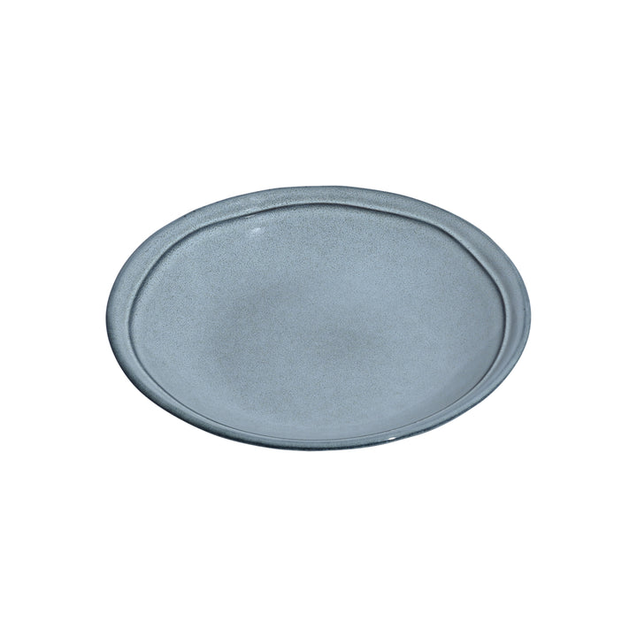 Βαθύ πιάτο stoneware Estia Deline σε μπλε απόχρωση Pacific με ακανόνιστο στρογγυλό σχήμα.