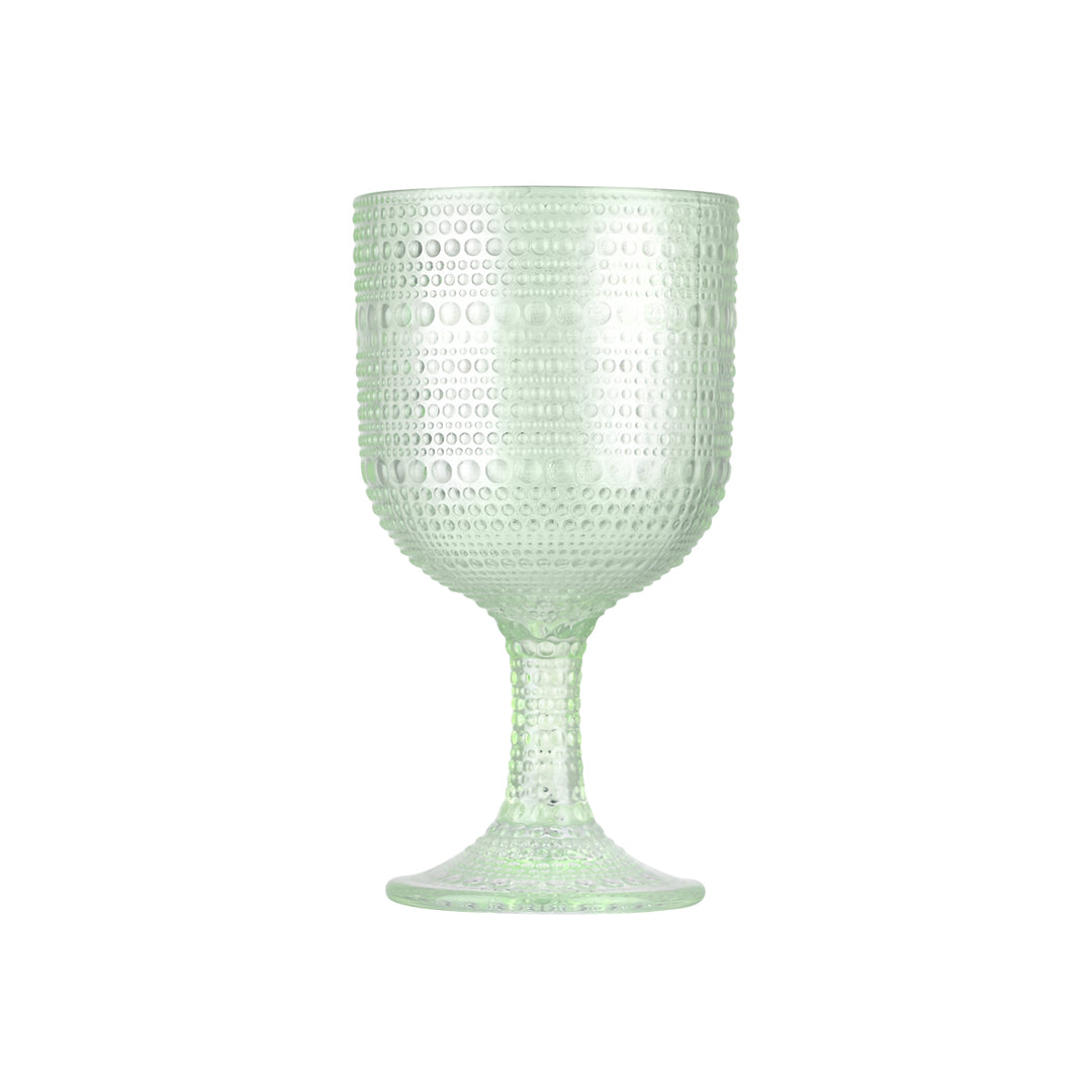 Ποτήρι Κρασιού Dots Γυάλινο σε Πράσινο Χρώμα 375ml Estia