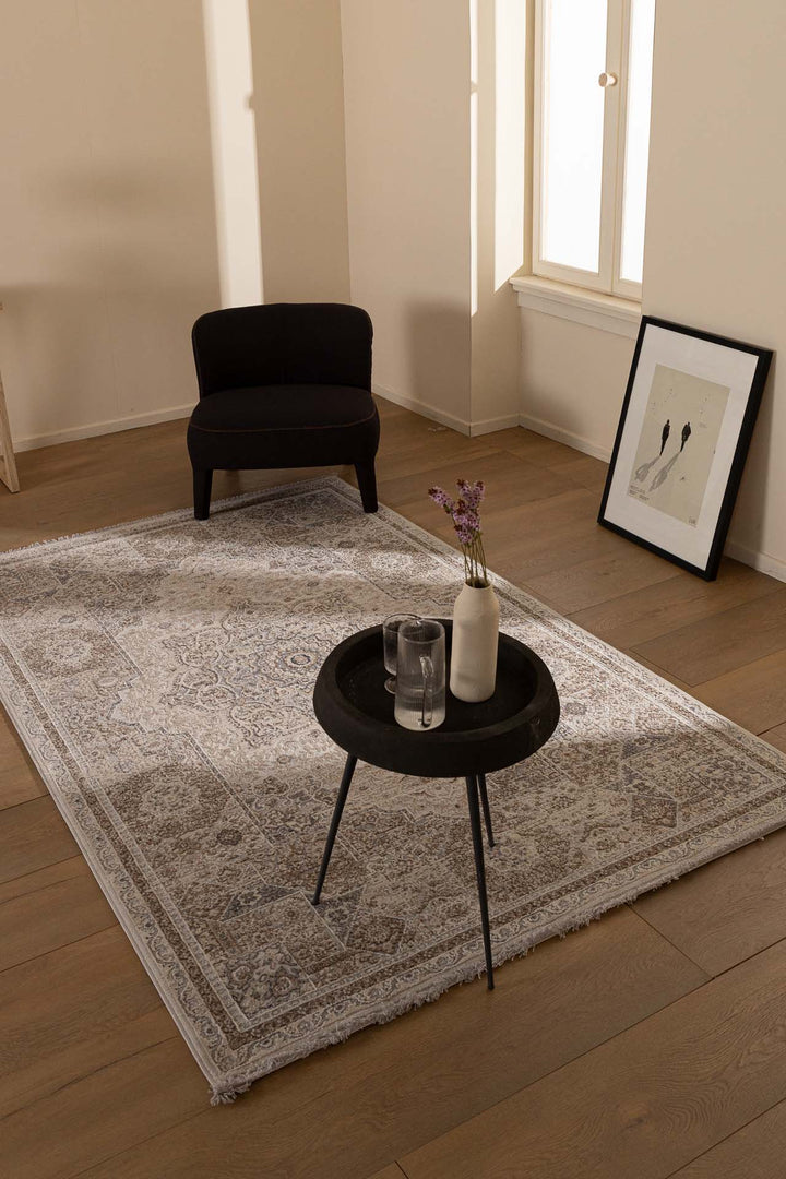 Vintage Στρογγυλό Χαλί Γκρι-Μπεζ Πολυεστερικό Allure Royal Carpet 1.60X1.60 (16652)