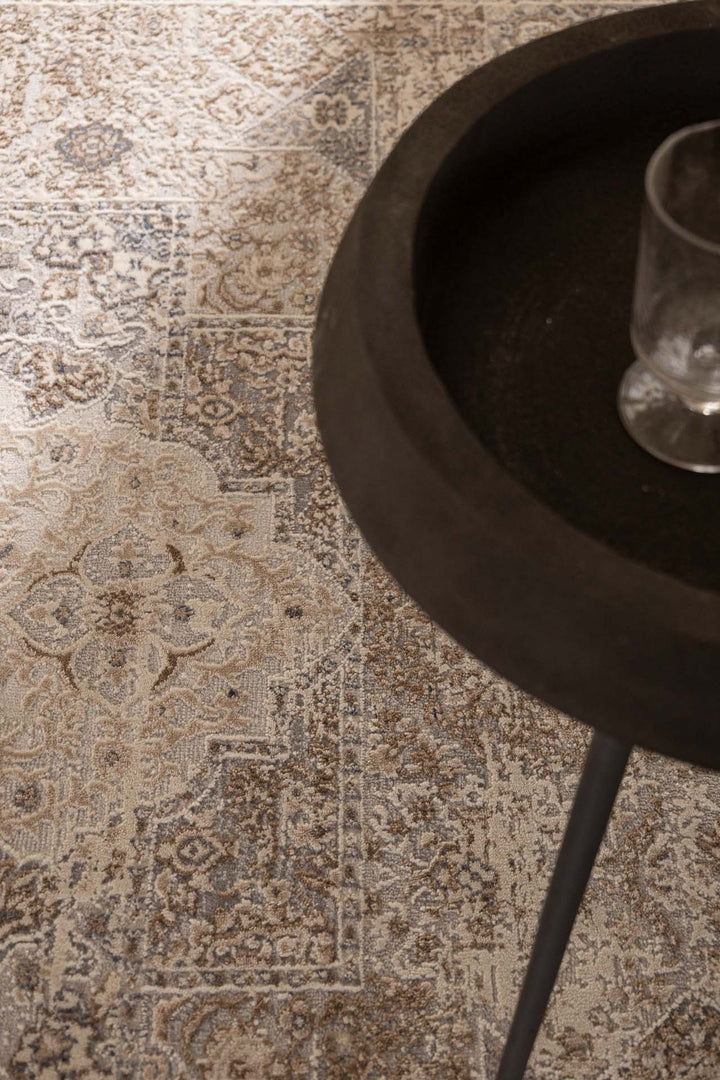 Vintage Στρογγυλό Χαλί Γκρι-Μπεζ Πολυεστερικό Allure Royal Carpet 1.60X1.60 (16652)