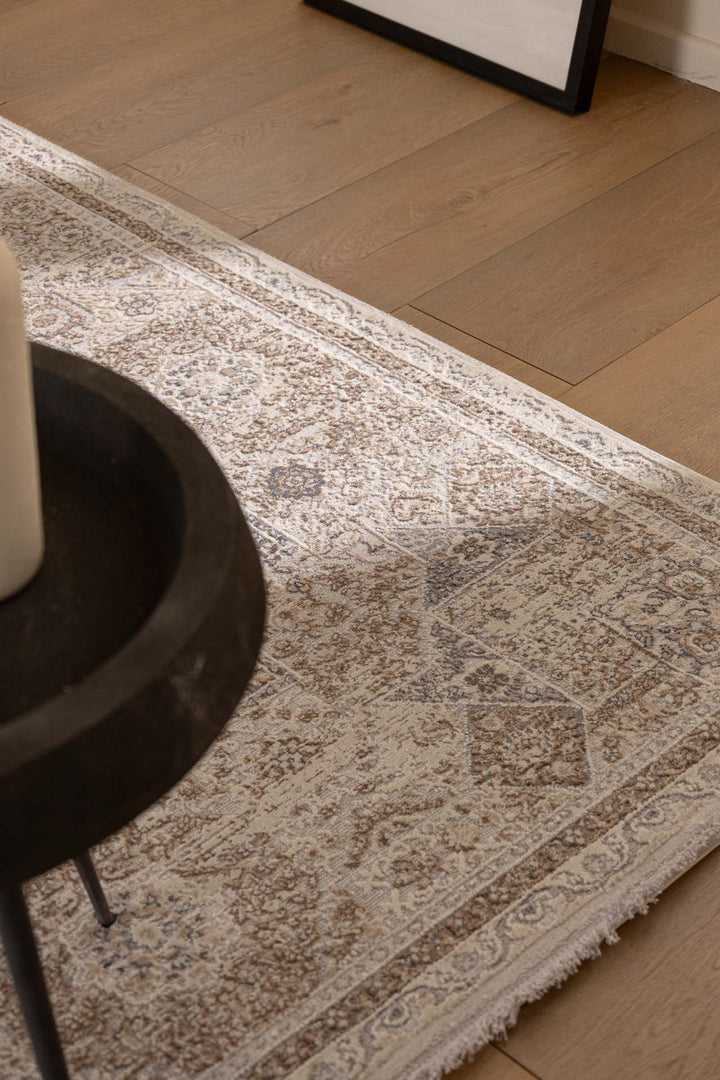 Vintage Στρογγυλό Χαλί Γκρι-Μπεζ Πολυεστερικό Allure Royal Carpet 1.60X1.60 (16652)