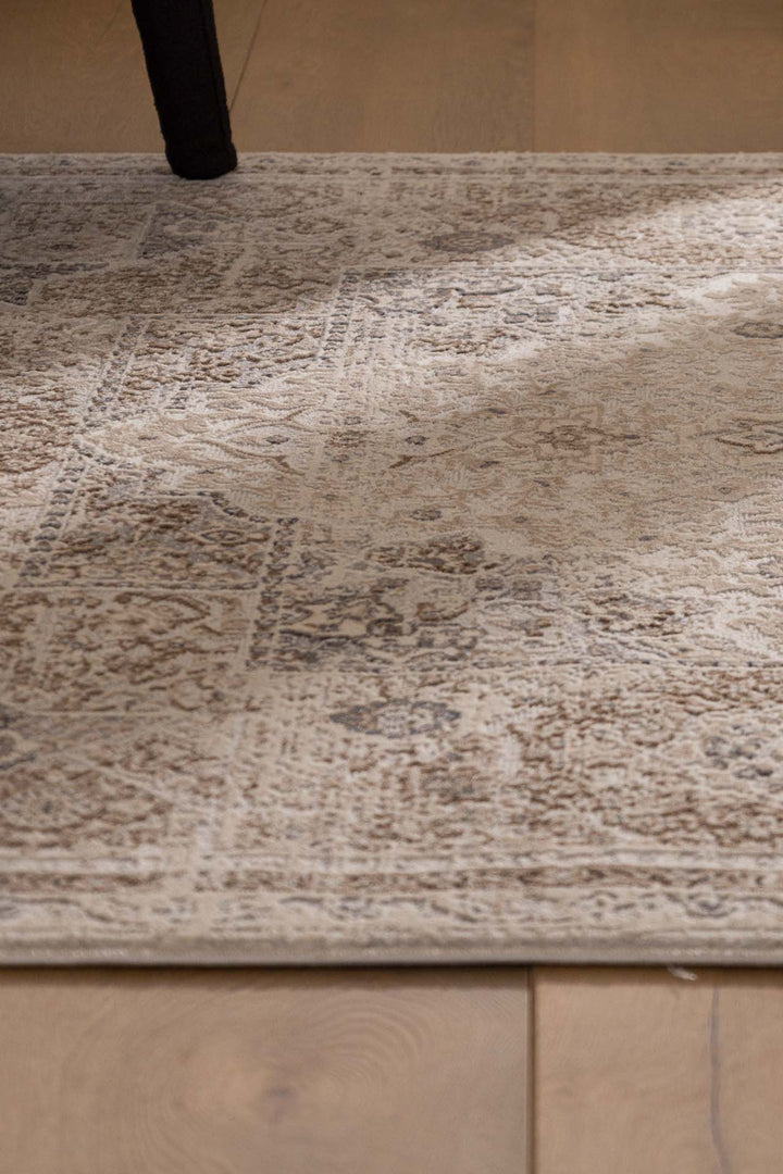 Vintage Στρογγυλό Χαλί Γκρι-Μπεζ Πολυεστερικό Allure Royal Carpet 1.60X1.60 (16652)