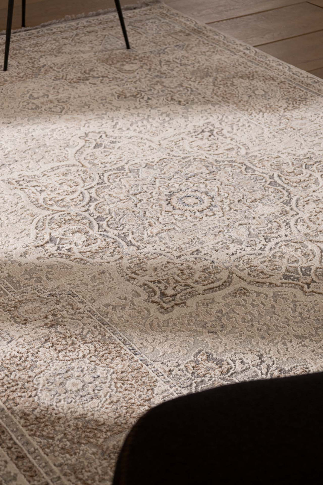 Vintage Στρογγυλό Χαλί Γκρι-Μπεζ Πολυεστερικό Allure Royal Carpet 1.60X1.60 (16652)