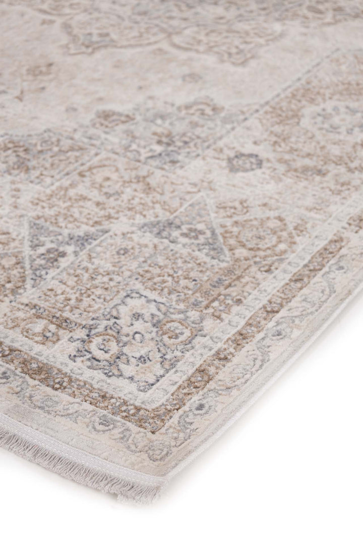 Vintage Στρογγυλό Χαλί Γκρι-Μπεζ Πολυεστερικό Allure Royal Carpet 1.60X1.60 (16652)