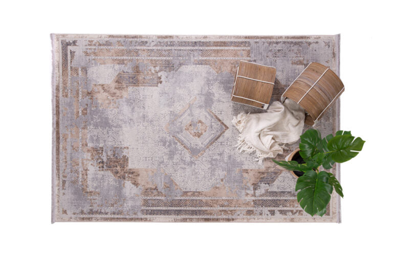 Vintage Χαλί Γκρι-Μπεζ Πολυεστερικό Allure Royal Carpet 1.60Χ2.30 (17495157)