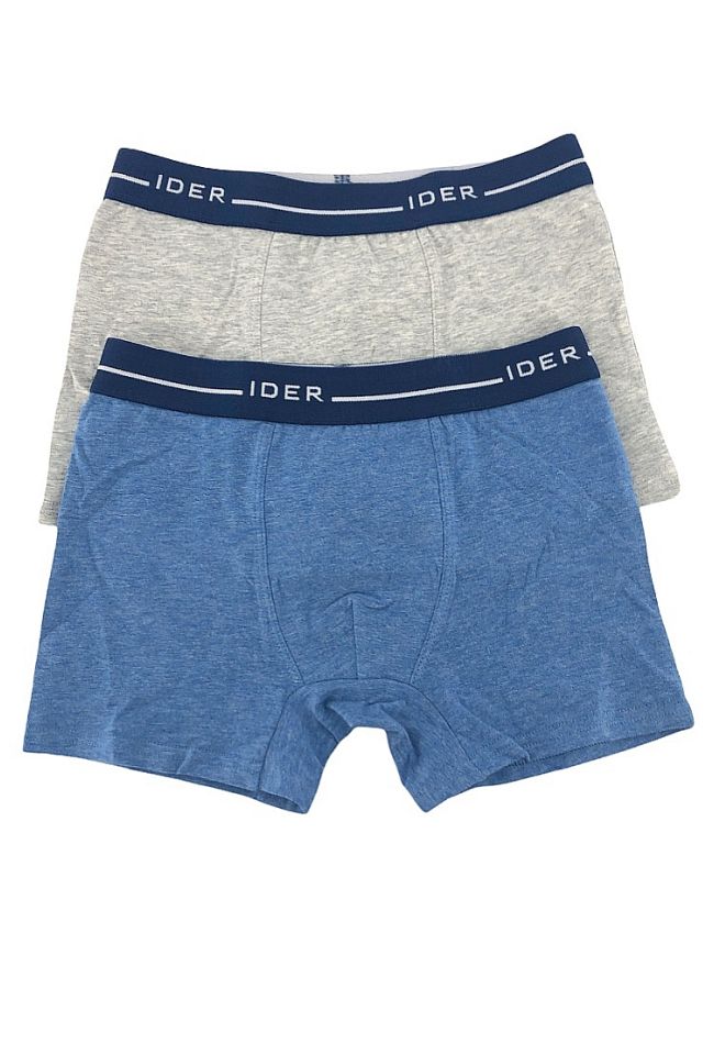 2-Pack Basics Αγορίστικο Βαμβακερό Boxer με εξωτερικό λάστιχο 3cm Μονόχρωμα