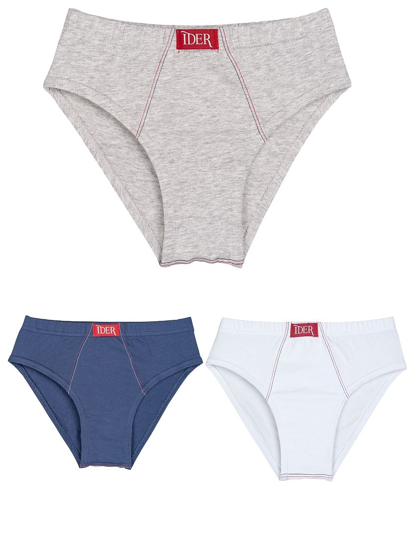 3-Pack Basics Αγορίστικο βαμβακερό Σλιπ με εσωτερικό λάστιχο Μονόχρωμα