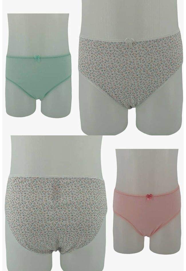 3-Pack Κοριτσίστικο Σλιπ βαμβακερό με σχέδια Floral-Πουά