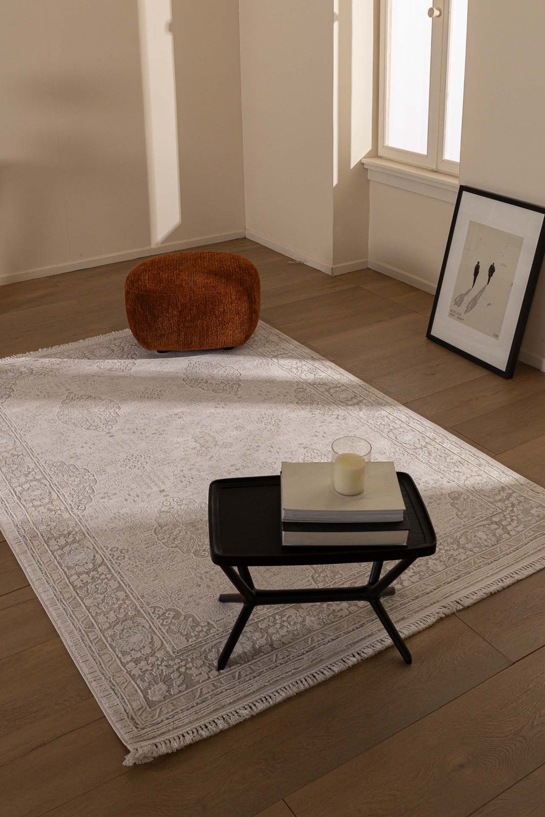 Vintage Στρογγυλό Χαλί Γκρι-Μπεζ Πολυεστερικό Allure Royal Carpet 1.60Χ1.60 (36478)