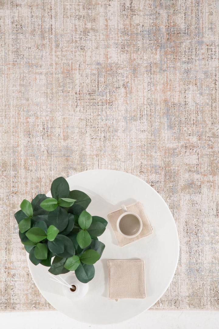 Μοντέρνο Χαλί Μπεζ/Μπλε Πολυεστερικό Mona Royal Carpet 160Χ230 (415 BEIGE/BLUE)