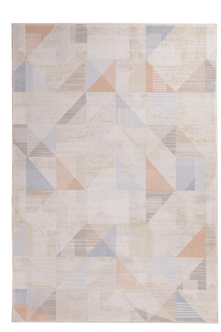 Μοντέρνο Χαλί Μπεζ/Μπλε Πολυεστερικό Mona Royal Carpet 160Χ230 (416 BEIGE/BLUE)