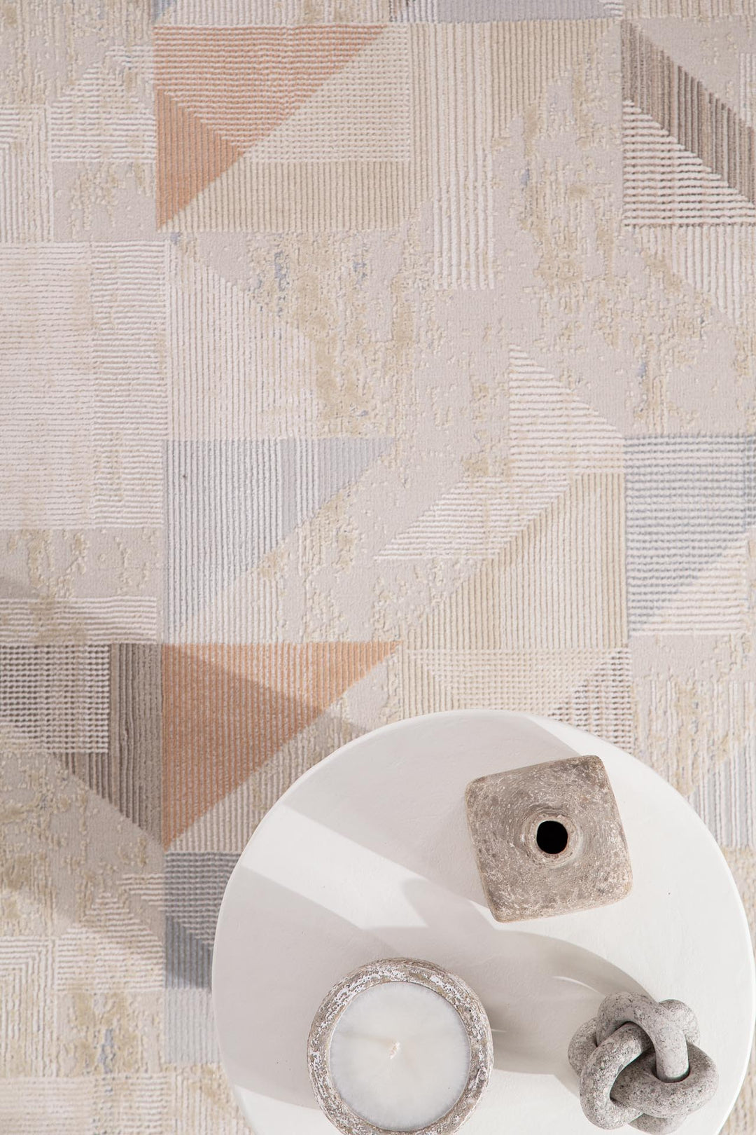 Μοντέρνο Χαλί Μπεζ/Μπλε Πολυεστερικό Mona Royal Carpet 160Χ230 (416 BEIGE/BLUE)