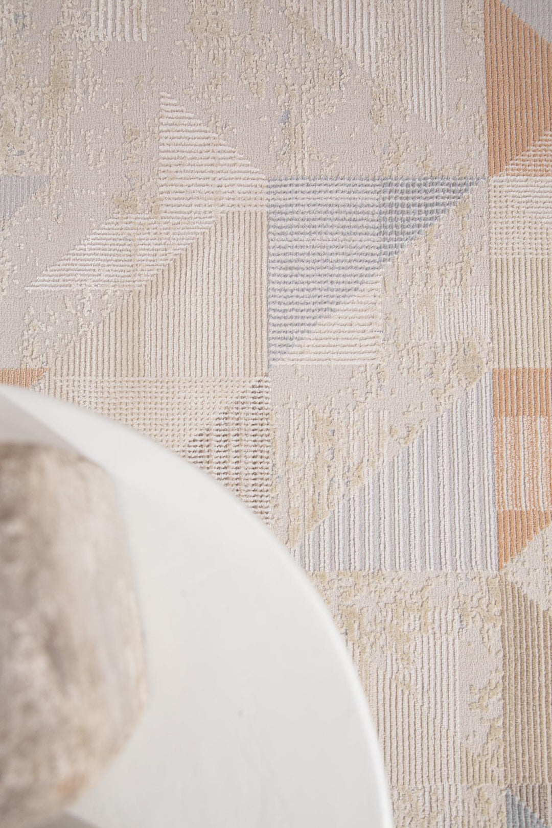Μοντέρνο Χαλί Μπεζ/Μπλε Πολυεστερικό Mona Royal Carpet 160Χ230 (416 BEIGE/BLUE)