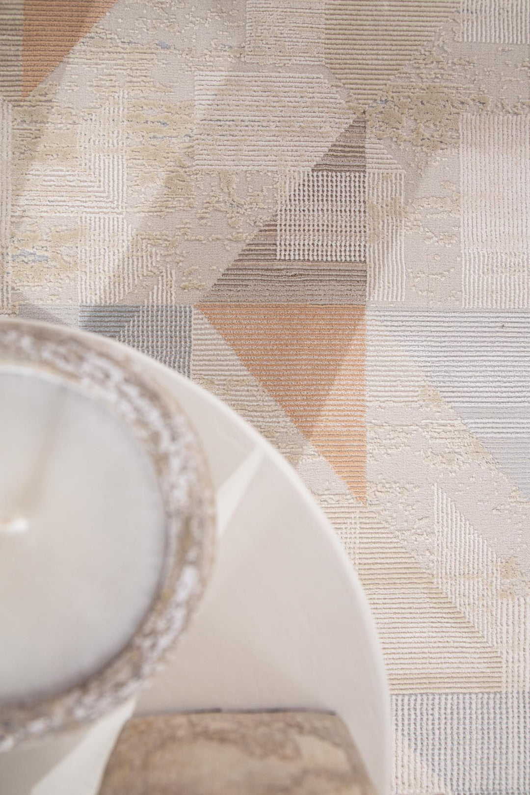 Μοντέρνο Χαλί Μπεζ/Μπλε Πολυεστερικό Mona Royal Carpet 160Χ230 (416 BEIGE/BLUE)