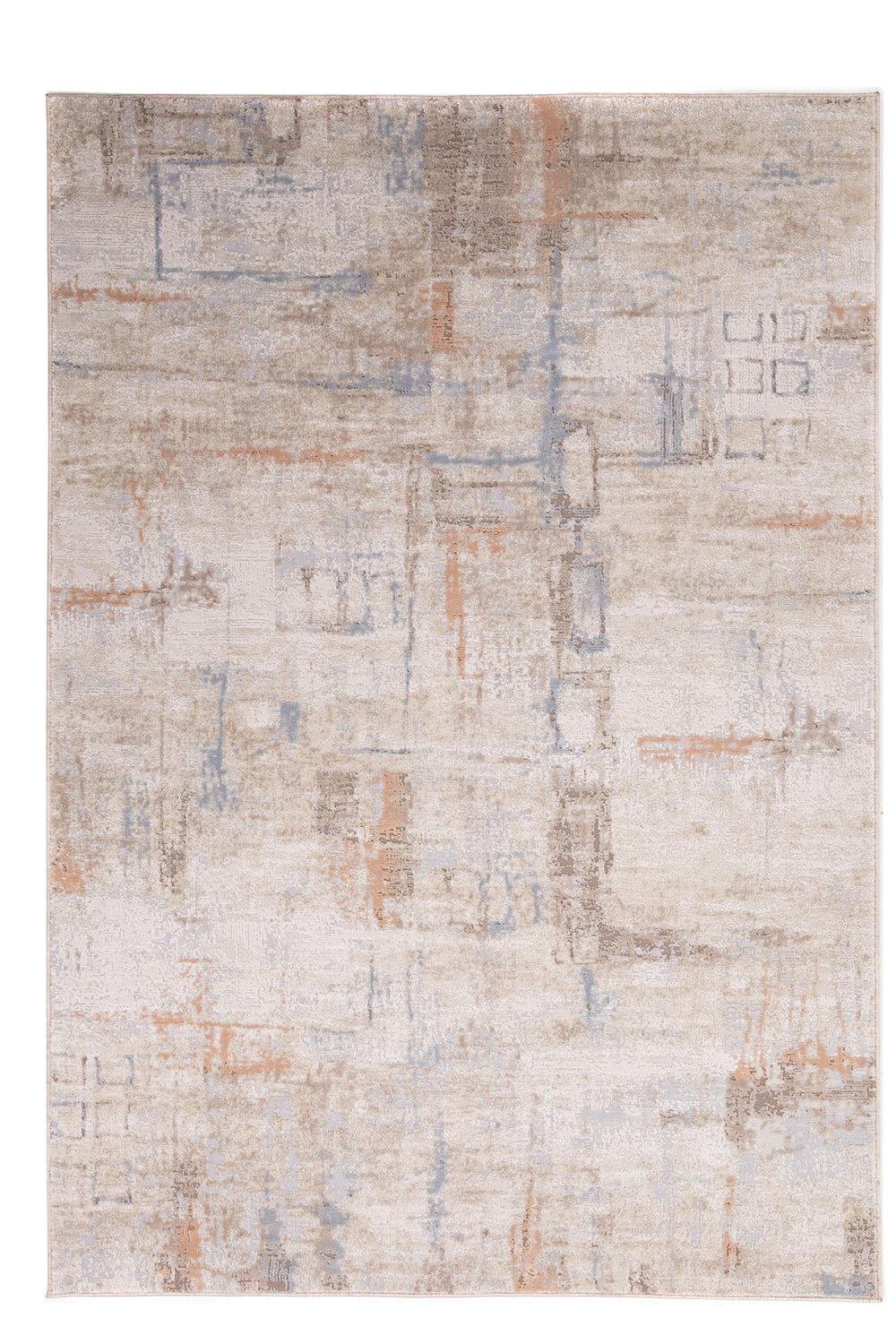 Μοντέρνο Χαλί Μπεζ/Μπλε Πολυεστερικό Mona Royal Carpet 160Χ230 (420 BEIGE/BLUE)
