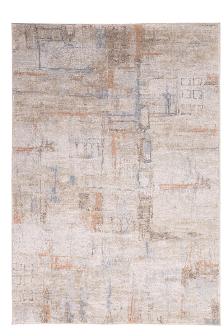 Μοντέρνο Χαλί Μπεζ/Μπλε Πολυεστερικό Mona Royal Carpet 160Χ230 (420 BEIGE/BLUE)