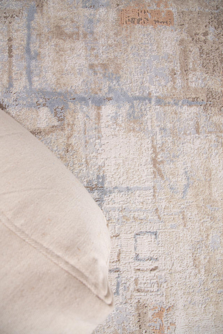 Μοντέρνο Χαλί Μπεζ/Μπλε Πολυεστερικό Mona Royal Carpet 160Χ230 (420 BEIGE/BLUE)