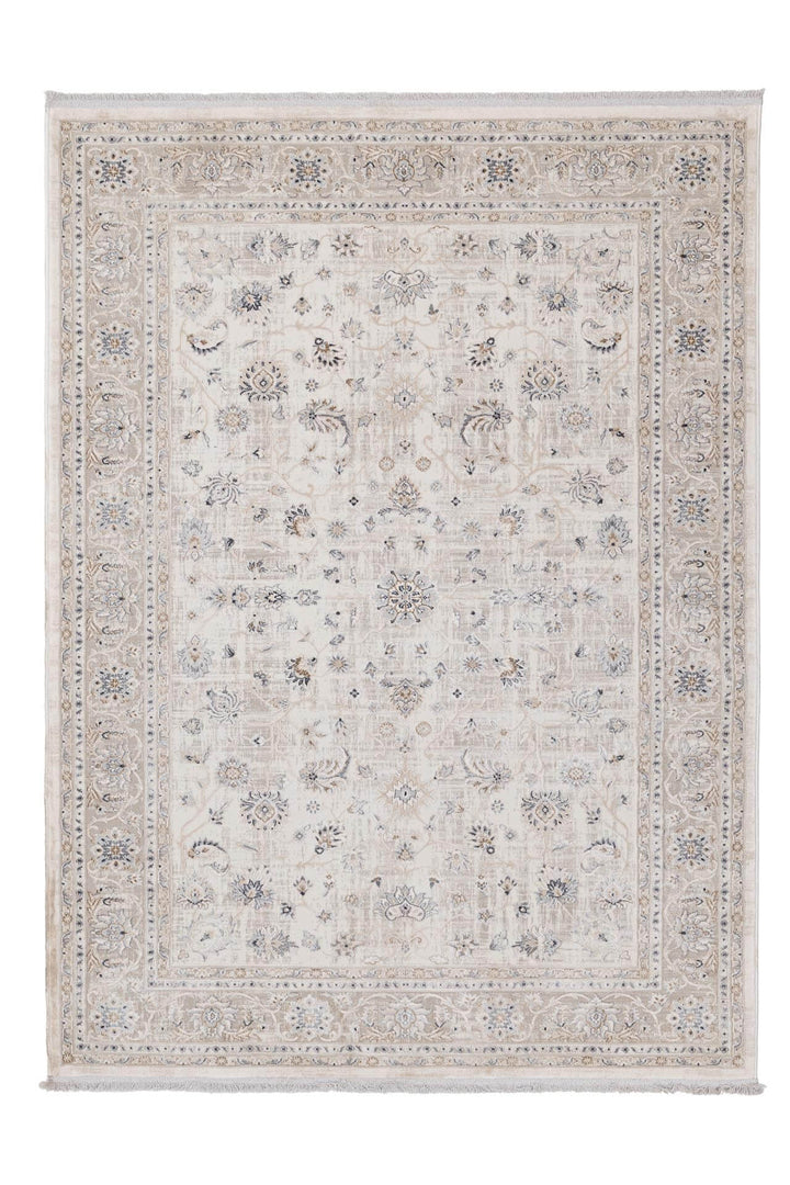 Χαλί Allure της Royal Carpet σε εκρού, σε ολόκληρη όψη, με προσεγμένο σχέδιο της σειράς και εμφανή υφή επιφάνειας.