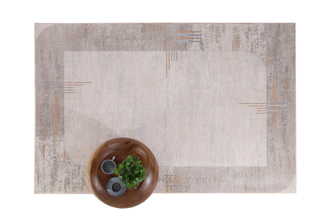 Μοντέρνο Χαλί Μπεζ/Καφέ Πολυεστερικό Mona Royal Carpet 160Χ230 (447 BEIGE/BROWN)