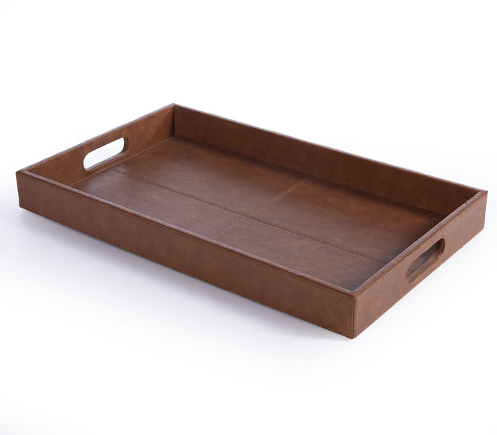 Καφέ Δίσκος από Τεχνητό Δέρμα Lethal 30X50X5 Nef-Nef Homeware